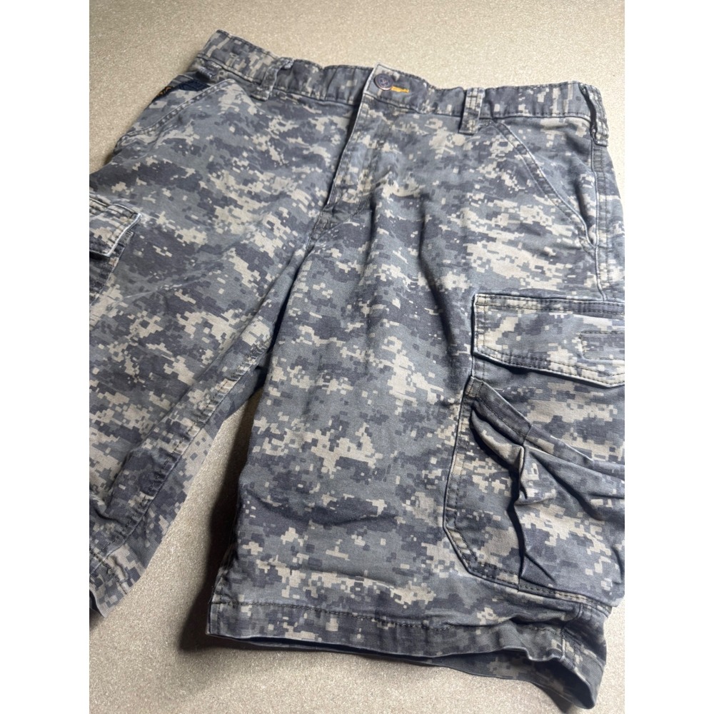 Ariat Rebar M4 Low Rise Mens Digital Camo Cargo Shorts Grey Blue Size 32 105037